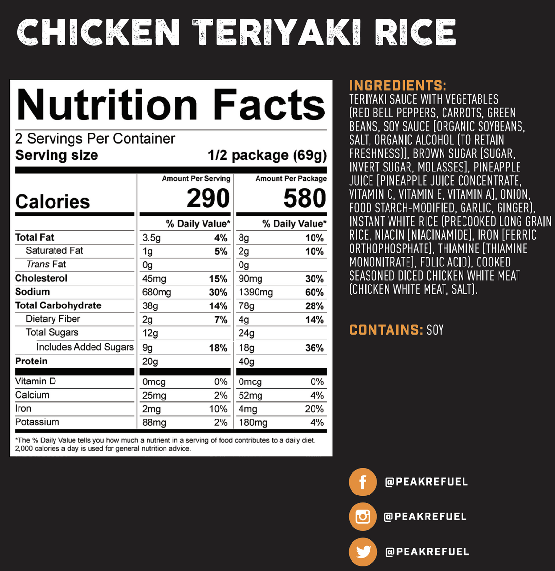Peak Refuel Teriyaki Chicken and Rice