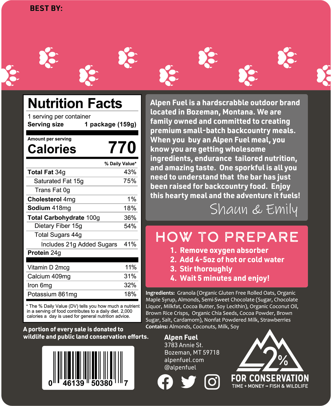 Alpen Fuel Chocolate Strawberry Granola