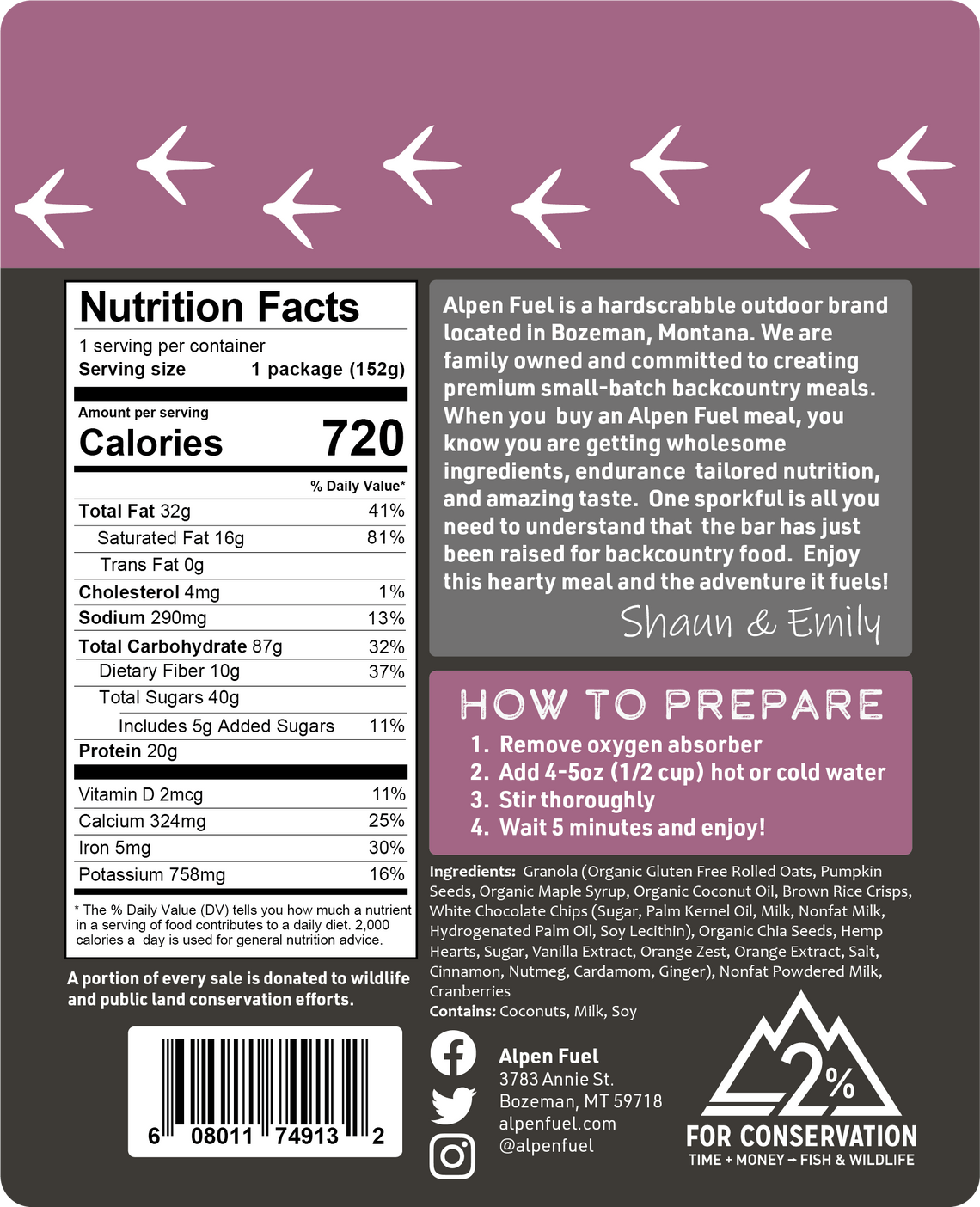 Alpen Fuel Cranberry White Chocolate Granola