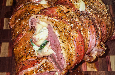 CANIS Cooks:  Bacon-Wrapped Stuffed Deer Loin