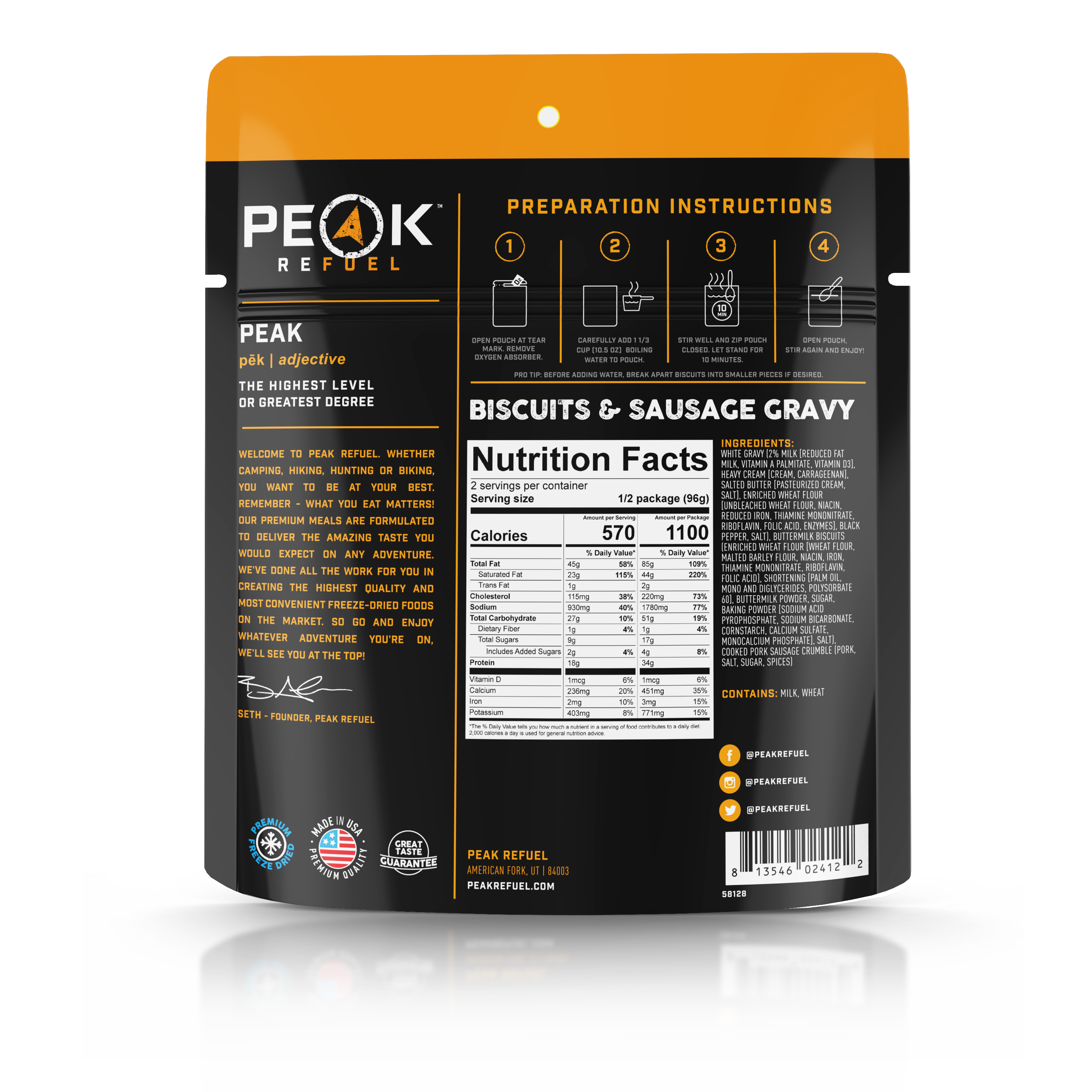 Peak Refuel Biscuits and Gravy